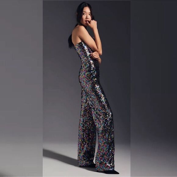 New Anthropologie Hutch Bow Jumpsuit/ size 12 - Picture 1 of 11